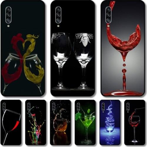 Wine glass Phone Case For Samsung Galaxy A 12 51 52 21 71 70 42 32 10 80 90 E 5G S Black Shell Art Cell Cover