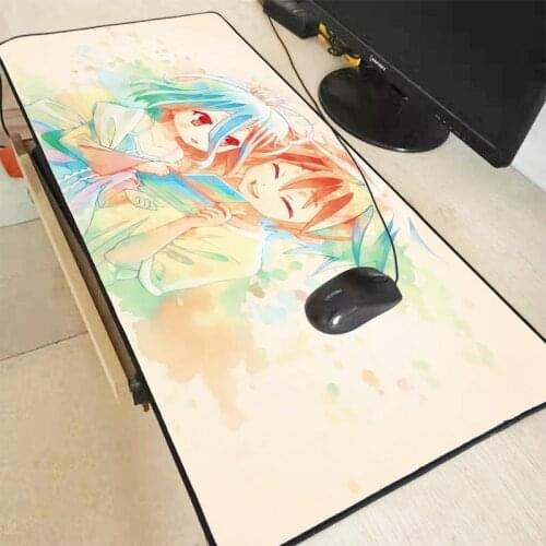 MRGBEST No Game Life Anime Large Locking Edge Gaming Mouse Pad Keyboard Rubber Mousepad Wrist Rest Table Computer Desk Mat