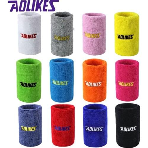 AOLIKES 8*11cm Gym Wristbands Hand Towel Wrist Support for Tennis Basketball Sports Sweatbands Cotton Wrist Bracer A-0230