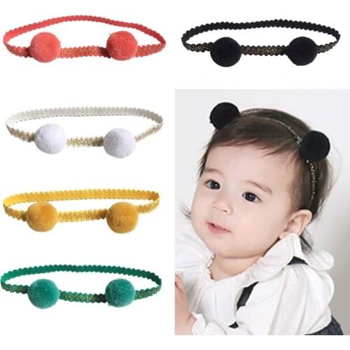 Baby headband Newborn Fur Ball Lace Hair Band Girls headbands Photographed Photos Children Cute Hair Accessories