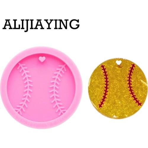 DY0194 Glitter baseball mold DIY basketball keychain silicone molds craft keyring pendant jewelry keychains epoxy resin mould