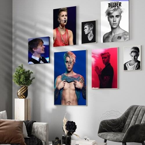 Justin Bieber Poster Hot Singer Music Posters Prints Wall Art Decor Magazine Cover Canvas Painting Bar Pub Club Wall Stickers