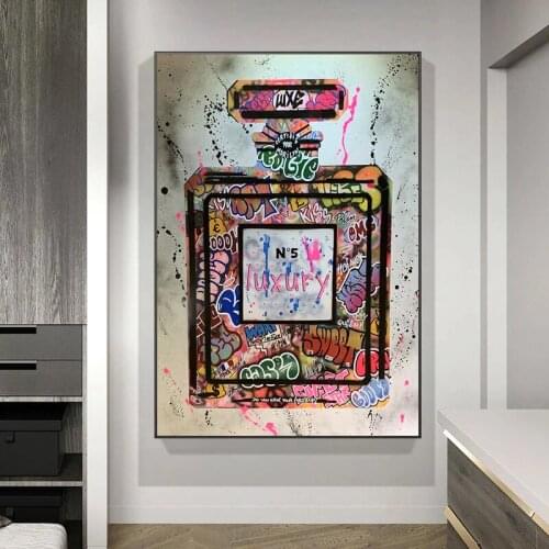 Graffiti Street Art Perfume Canvas Print Painting Poster Cuadros Wall Picture Modern Fashion Women Living Room Home Decoration