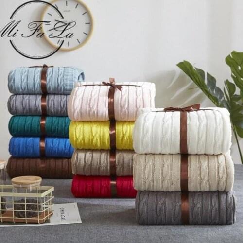 33 Pink Green Gray Cotton Knit Blanket Twist Style Handmade Soft Bed Cover Plaids Sofa Throw Blanket koc 120x180cm 180*200cm