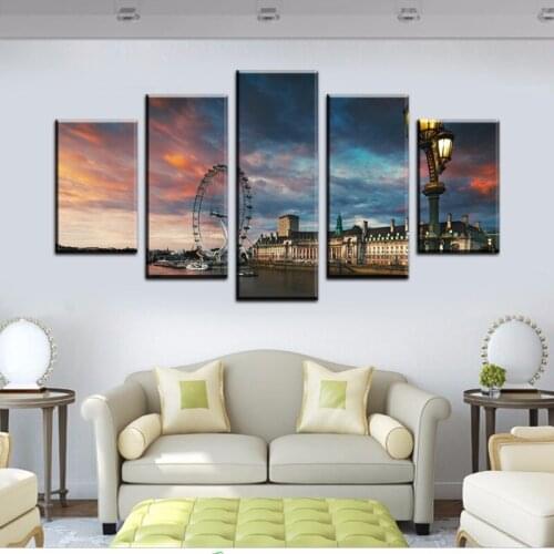 Unframed picture wall art room decor poster painting canvas coloring Living room decor murals City Wall London Eyes