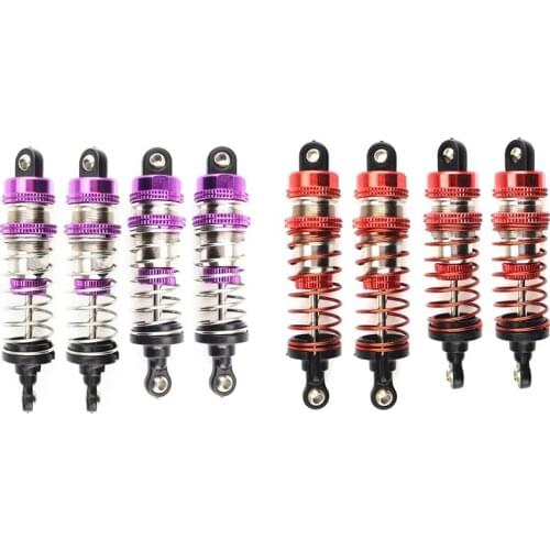 2set for Wltoys 124019 124018 1/12 RC Car Upgrade Parts Metal Front & Rear Shock Absorber Damper Red & Purple