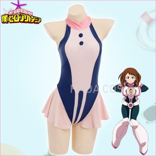 Anime My Hero Academia Asui Tsuyu Cosplay Costume Jumpsuit OCHACO URARAKA Halloween Fancy One-piece Swimsuit Cute Summer Women