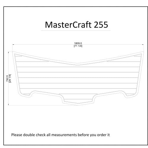 MasterCraft 255 Swim Platform Pad 1/4" 6mm EVA Teak Decking
