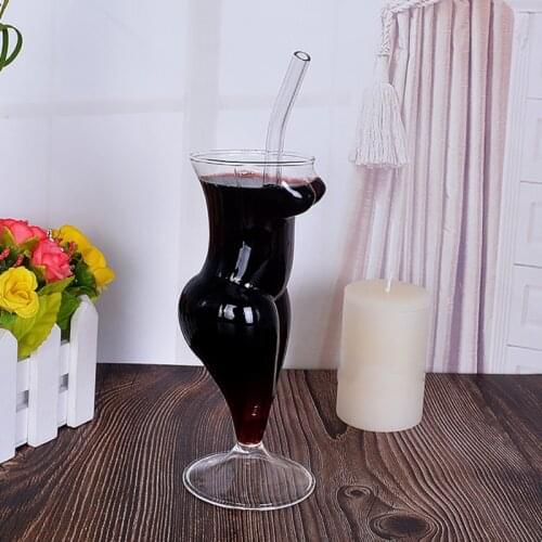 Creative Wine Glass Cup Human Body Shape Bottles Whiskey Beer Glass Cocktail Champagne Glasses Cup For Bar KTV Decor