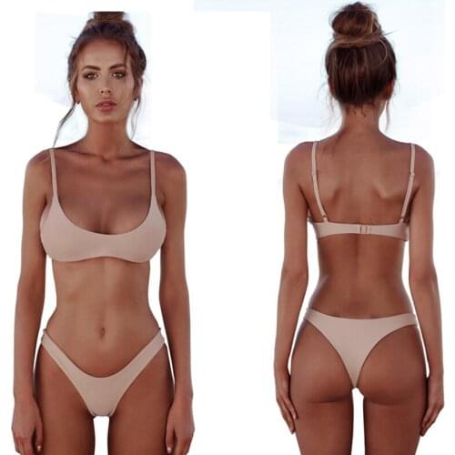 Crop Top Women Bikini Fashion Beach Bathing Suit Sexy Thong Bikinis Casual Womens Swimsuit Brazilian Tanga Leisure Swimwear