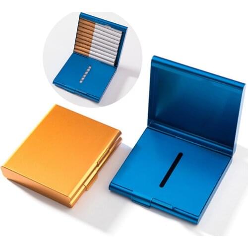 Metal Double Layer Smoking Cigars Case 20 Cigarettes Box Holder Storage Container Cigarettes Accessories Household Supplies