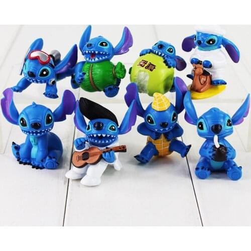 Mini 8pcs/lot Stitch Figures Lilo Stitch PVC Action Figure Toys Doll Collectible Model Toy For Home Decoration Gift