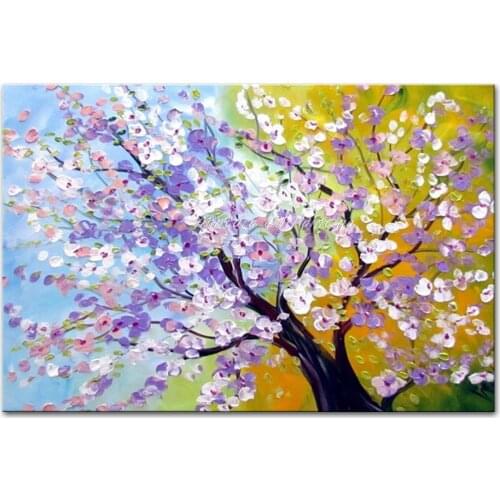 Hand Painted Abstract On Canvas Thickness Flower Oil Painting For Living Room Wall Art Pictures Canvas Painting Home Decor