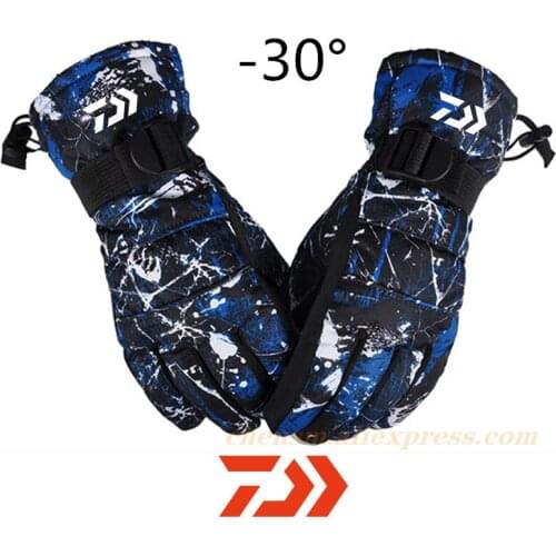 Daiwa 2020 New Fishing Gloves Unisex Windproof Waterproof Teens Breathable Winter Warm Skiing Cycling Snow Women Men Glove