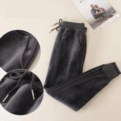 2020 Winter Women Pants Plus Size Casual Womens Long Trousers Thick Plus velvet warm Harem Pants Loose Gold velvet Sweatpants
