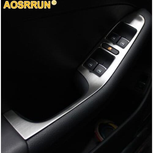 For Volkswagen Vw Jetta MK6 2012 2013 2014 Car Accessories stainless steel armrest panel cover Auto decoration