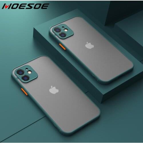 Shockproof Armor Matte Case For iPhone 12 11 Pro Xs Max XR X 6 7 8 Plus SE Mini Luxury Silicone Bumper Clear Hard PC Cover Funda