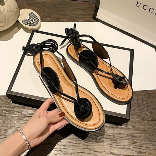 Summer Women Sandals Woman Flip Flops Cross Tied Flats Ladies Soft Fashion Sandals Female Black Brand Sandals Zapatos De Mujer