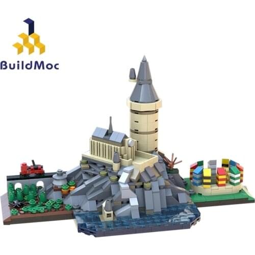BuildMOC City Buildings MOC Figures Castle Architecture Building Blocks City Sets House Castles Bricks Christmas Gift Kids Toys