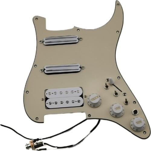 Strat Guitar Pickup Prewired Pickguard Alnico V Humbucker Pickup Single Cut Features Wiring Harness Guitar Set 18 Different tone