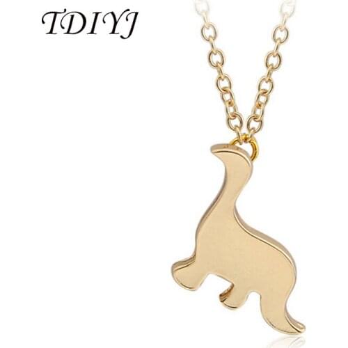 TDIYJ New Fashion Jewelry Dinosaur Charm Pendant Necklaces Bijoux Dragon Choker Necklaces as Birthday Gifts for Women 1Pcs