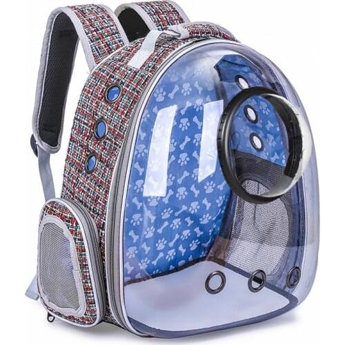 Breathable Cat Carrier Bag Portable Pet Small Dog Cat Backpack Space Capsule Cage Outdoor Travel Transparent Space Pets Backpack