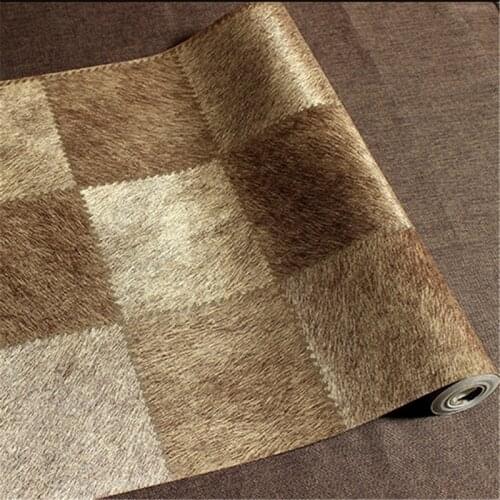 Wellyu Modern minimalist imitation leather pattern plaid wallpaper living room bedroom sofa background wallpaper Papel de Pared