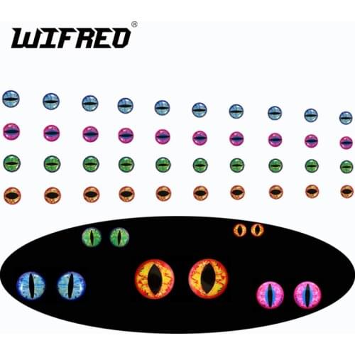 Wifreo 50PCS Realistic 3D 4D Fish Eyes Fishing Lure Eyes Streamers Baitfish Fly Tying Materials Popper DIY Eyes Size 3mm~12mm