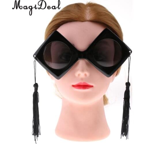 Fun Trencher Cap Sunglasses Graduation Cap Glasses Birthday Party Photo Props Cosplay Costume Accessory
