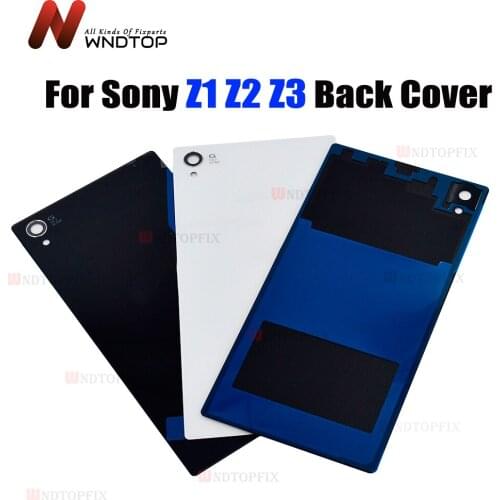 For Sony Z1 L39H C6902 Back Glass Housing For Sony Z2 D654 Battery Cover Z3 L55T back door glass Z2 D6543 Back Cover Replacement