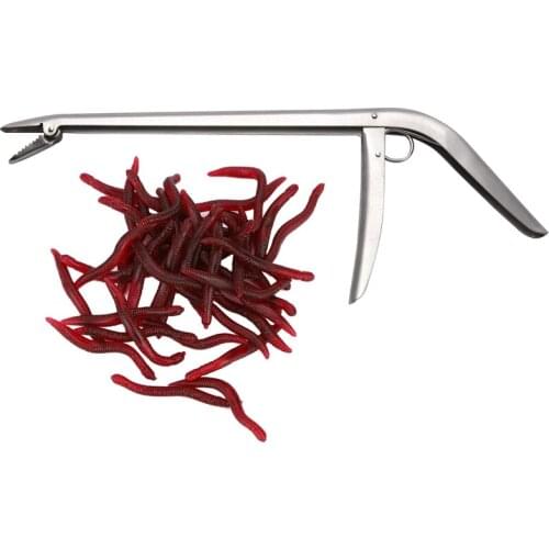 1 Pcs Stainless Steel Unhooking Device Fish Clamp Clip Catch Remover & 100 Pcs Soft Lures Sets Silicone Swimbait