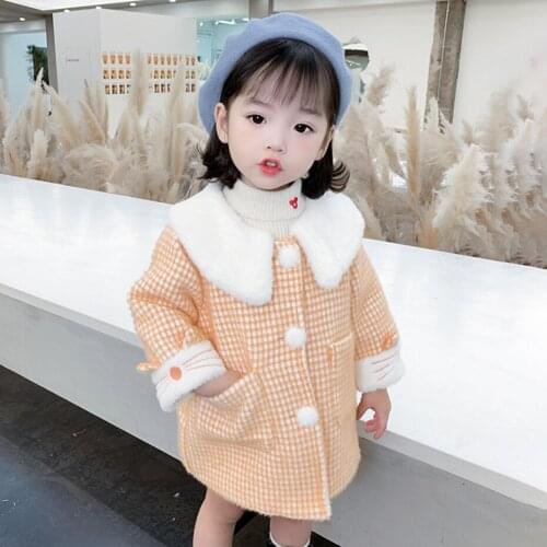 Girls Winter Fur Coat Thick Warm Girl Coat Cotton Padded Childrens Jacket Toddler Kids Clothes Girl