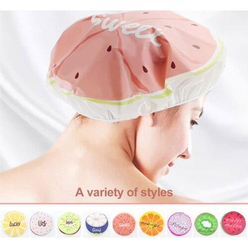 1PC Wave Point Shower Cap Waterproof Thicken High Quality Hair Salon Elastic For Women Bath Hat Hair Cap Bathroom Products