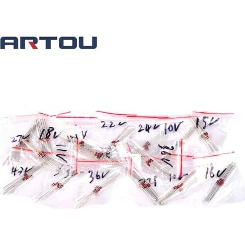 1W 10V-56V Zener Diode 16valuesX5pcs=80pcs,Electronic Components Package,Zener Diode Assorted Kit