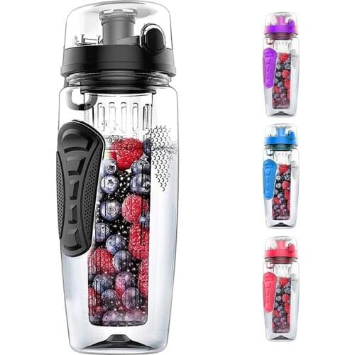 1000ml/32oz Fruit Infusing Infuser Water Bottle Plastic Sports Detox Health