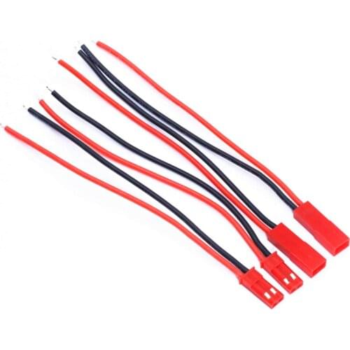 2pairs/lot 2PIN JST Connector Plug Cable with 22 20AWG silicone wire Male+Female for RC LIPO Battery Connector Terminals