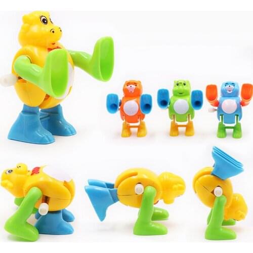 2Pcs Kids Classical Somersault Toy Creative Cartoon Animal Flip Over Wind Up Clockwork Toys For Children Birthday Party Gift