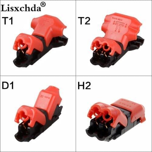 5/10pcs I/T type 1pin 2pin Quick Splice Scotch Lock Wire Connector for Terminals Crimp 22-18AWG Wiring LED Strip Car Audio Cable