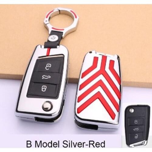 Alloy Car Key Remote Case Cover Holder Case For Volkswagen for VW Golf 7 mk7 Seat Ibiza Leon FR 2 Altea Aztec For Skoda Octavia