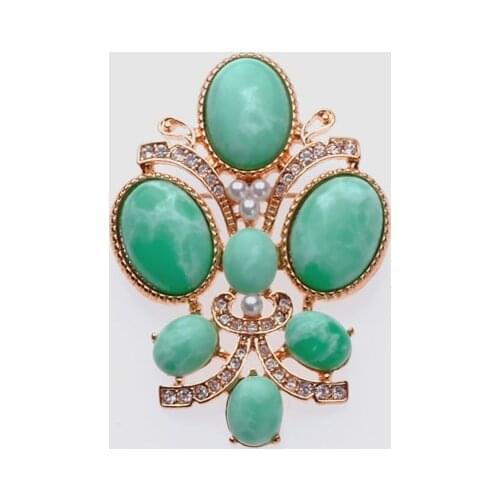 Amorita boutique design green flower Brooches