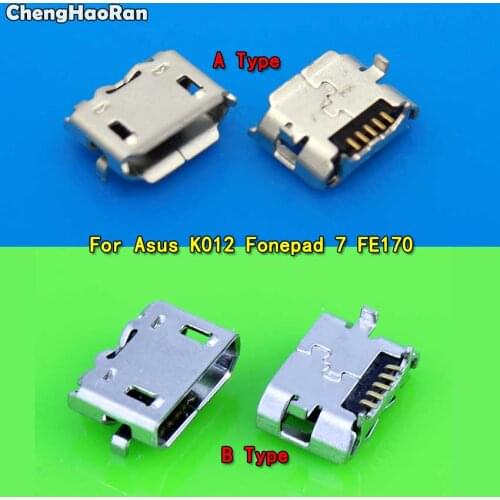 ChengHaoRan 5pcs Mini Micro usb jack socket female connector for Asus K012 Fonepad 7 FE170 charger Charging port B Type tablets