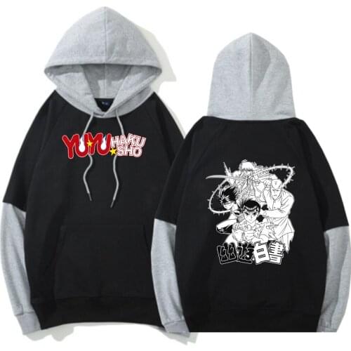 Anime YuYu Hakusho Hoodie Print Fashion Tops Long Sleeve Casual Loose Fit Unisex