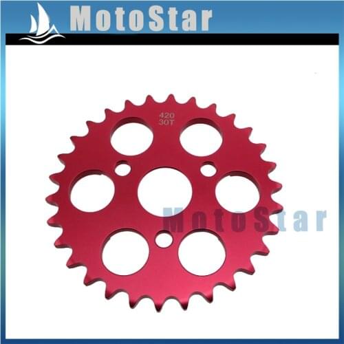 Red CNC 420 30 Tooth Rear Chain Sprocket For Honda Z50A Z50 Z50R Z50J Bike
