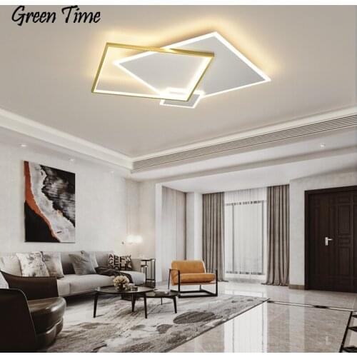 Square Modern Led Ceiling Lamp Lustre Luminaries Home Decor Ceiling Light For Living room Dining room Bedroom Foyer Lamp Metal