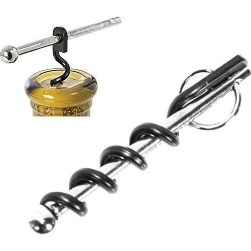 Camping Multifunctional Mini Stainless Steel Red Corkscrew Wine Bottle Opener survival Kit equipment with Ring Keychain Outdoor