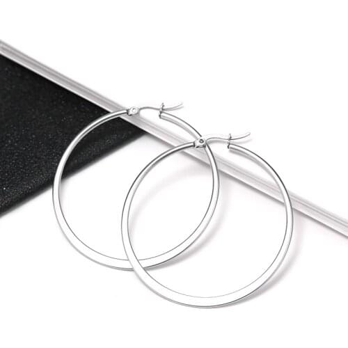 Innopes fashion rose gold hoop earrings for woman titanium geometric heart earrings korean flower exaggerated earings jewelry