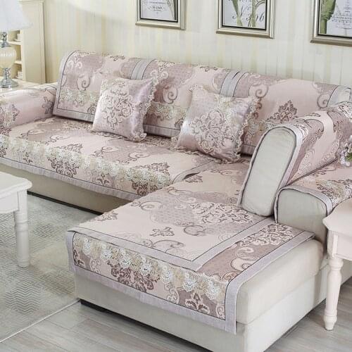 Non-slip Sofa Cover Mats Couch Slipcover Plaid Deep Sofa Covers for Living Room Lace Corner Sofa Cover Home Dining Chair Covers