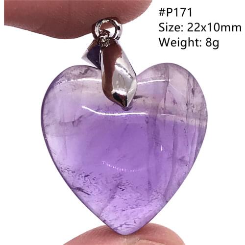 Natural Purple Amethyst Heart Pendant For Women Men Quartz Love Gift Clear Crystal Healing Stone Beads Gemstone Jewelry AAAAA