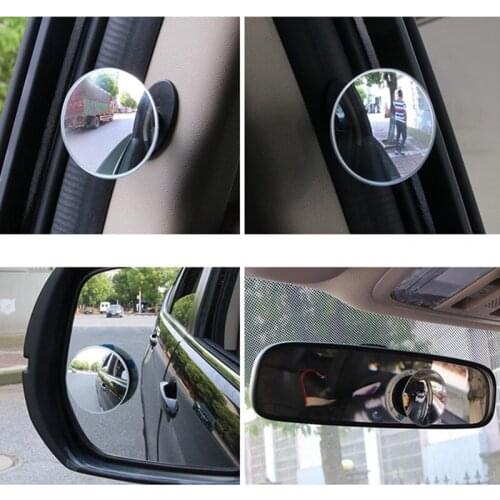 360 Degree Rotatable Car Sub Mirrors Wide Angle Blind Spot Side Mirror Round Convex Rear View Mirror Auto Accessories