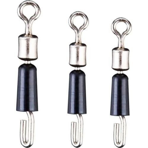 50pcs/Lot Bearing Swivel Fishing Hook Fast Connector Eight-shaped Rings Rolling Fishing Line Quick Link Carp Fishing Accessories